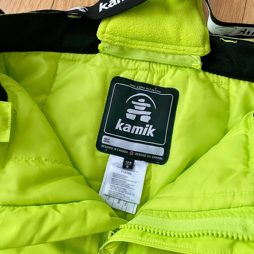 Kamik Kids Harper Bib Snow Pants - Lime Green - Picture 2 of 6